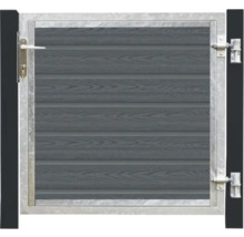 Gartentor mit Holzoptik und Metallrahmen