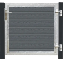 Gartentor mit Holzoptik und Metallrahmen