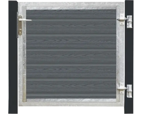 Gartentor mit Holzoptik und Metallrahmen