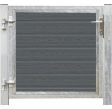 Gartentor mit Holzeinsatz und Metallrahmen
