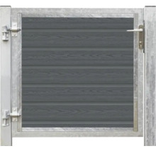 Gartentor mit Holzfüllung und Metallrahmen