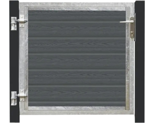 Gartentor mit Holzfüllung und Metallrahmen