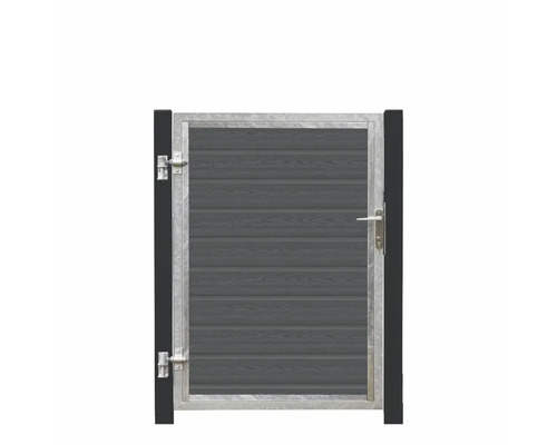 Gartentor mit Holzstruktur und Metallrahmen