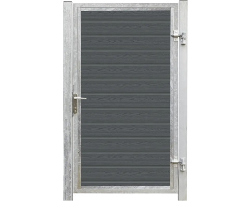 Gartentür mit Holzoptik und Metallrahmen