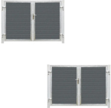 Doppelflügeltor mit Metallrahmen und horizontaler Füllung
