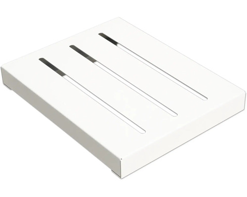 Weißes Duschregal mit Schlitzen für Wasserablauf