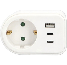 Steckdosenadapter mit USB- und USB-C-Anschlüssen
