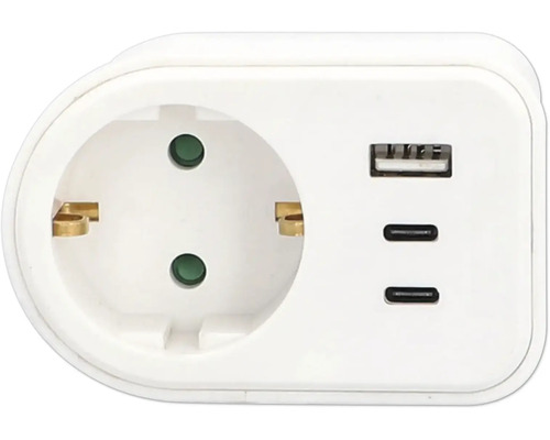 Steckdosenadapter mit USB- und USB-C-Anschlüssen