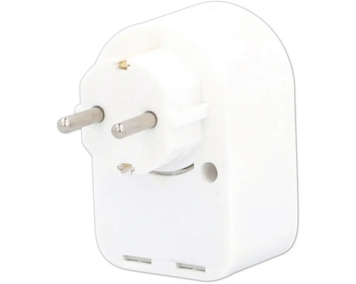 Weißer Steckdosenadapter für den Innenbereich