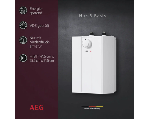 AEG Huz 5 Basis Kleinspeicher mit den Maßen 41,5 cm x 25,2 cm x 21,5 cm, VDE geprüft und energiesparend