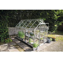 Gewächshaus mit Pflanzen im Garten