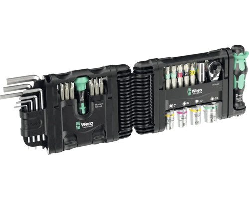 Werkzeug-Set Wera Tool-Check Modular Set 1, 50 tlg. Wera Werkzeugsatz mit Schraubendrehern, Bits, Nüssen und Winkelschlüsseln