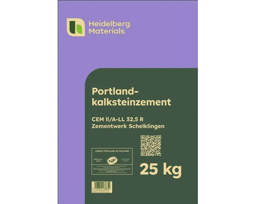 Sack Portlandkalksteinzement CEM II/A-LL 32,5 R, 25 Kilogramm