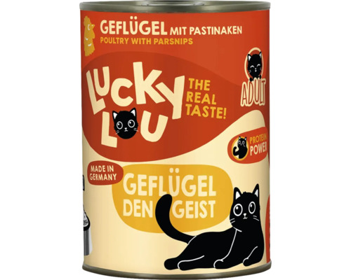 Lucky Lou Katzenfutter mit Geflügel und Pastinaken in Konservendose
