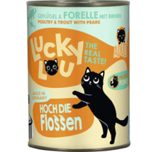 Konservenfutter mit Geflügel, Forelle und Birnen für erwachsene Katzen von Lucky Lou