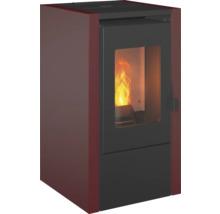 Pelletofen mit Flamme im Inneren