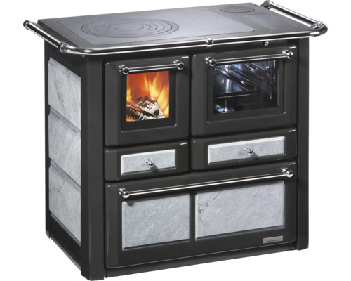 Holzherd mit Kochfeld und Backofen