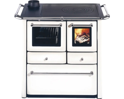 Holzherd mit Kochfeld, Backofen und Schubladen