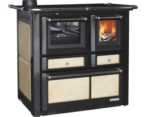 Holzherd mit Kochfeld und Backofen