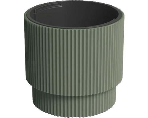 Pflanztopf Milly Kunststoff Ø 29,8 cm H 28,5 cm grün inkl. Pflanzeinsatz Gerillter Pflanztopf
