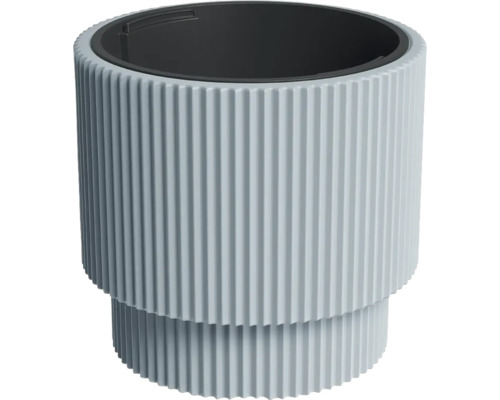 Pflanztopf Milly Kunststoff Ø 39,1 cm H 37,5 cm grau inkl. Pflanzeinsatz Gerippter Blumentopf aus Kunststoff