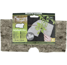 Mary's Garden Schafwoll-Disc, ein Mulchvlies aus Schafwolle in der Größe 25 mal 25 Zentimeter