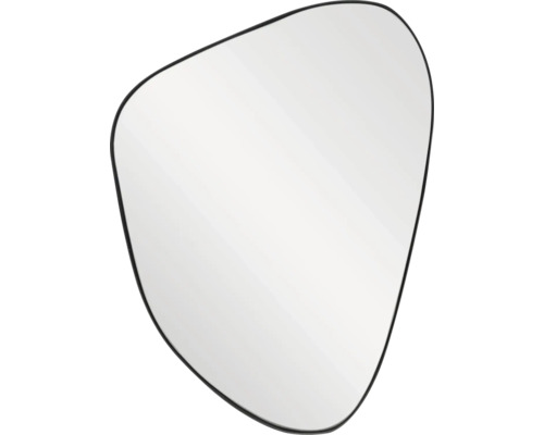 Wandspiegel Alu oval schwarz 50x70 cm Unregelmäßiger Spiegel mit schwarzem Rahmen