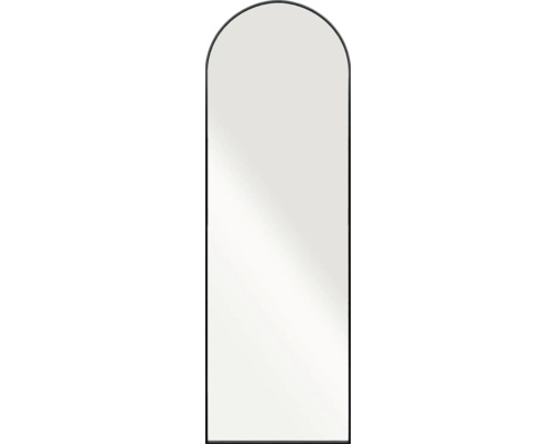 Standspiegel Ganzkörperspiegel Alu halbrund schwarz 50x160 cm Ganzkörperspiegel mit abgerundetem oberen Ende und schmalem Rahmen