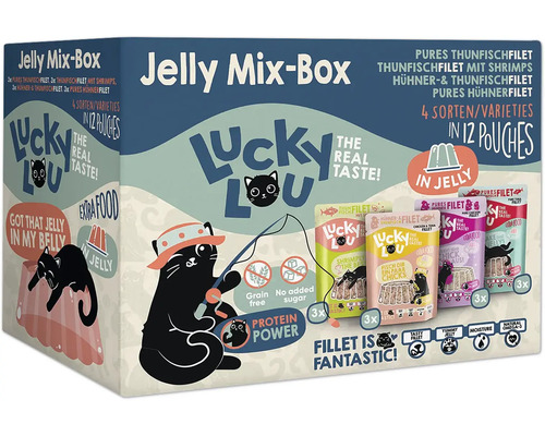 Lucky Lou Jelly Mixbox Katzenfutter mit Thunfisch und Huhn