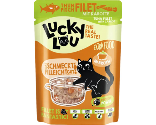 Lucky Lou Katzenfutter Thunfischfilet mit Karotte im Beutel
