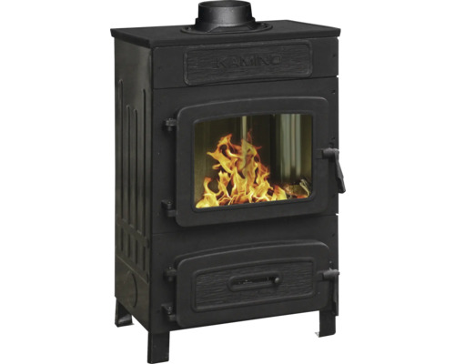 Kaminofen mit Brennkammer und Holzlagerfach