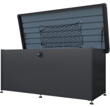 Geöffnete, graue Gerätebox mit Netz