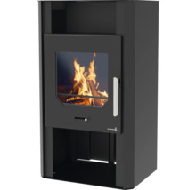 Kaminofen mit Feuerraum und Holzfach