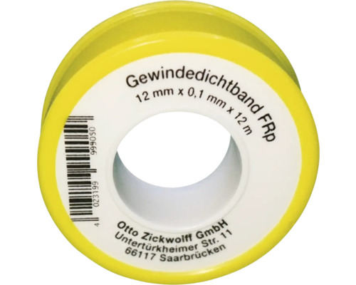 PTFE-Gewindedichtband 0,1mm stark x 12mm x 12m Gewindedichtband, 12 mm x 0,1 mm x 12 m
