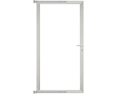 Torrahmen Alu für Steckzaun 90 x 180 cm silber Rahmen für Gartentür mit Griff und Schloss