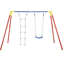 Spielplatzgerät mit Schaukel und Strickleiter