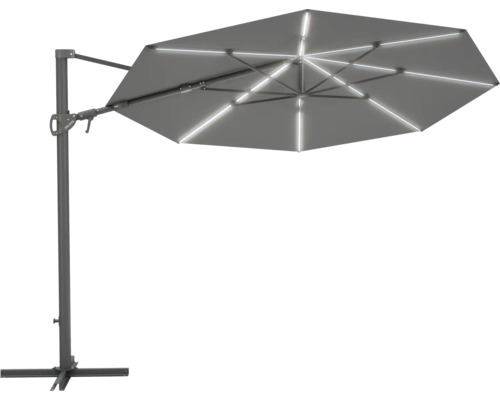 Freiarm-Sonnenschirm mit LED-Beleuchtung