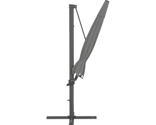 Grauer Sonnenschirm mit Standfuß