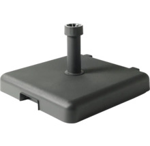 Quadratischer Sonnenschirmständer aus Kunststoff mit Rohraufsatz zur Befestigung des Sonnenschirms