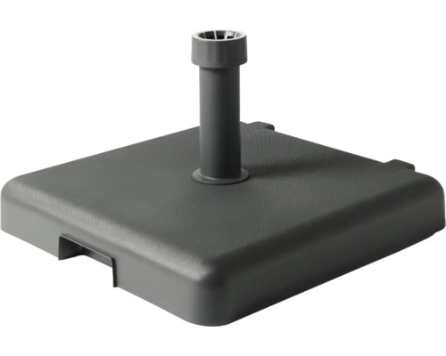 Quadratischer Sonnenschirmständer aus Kunststoff mit Rohraufsatz zur Befestigung des Sonnenschirms