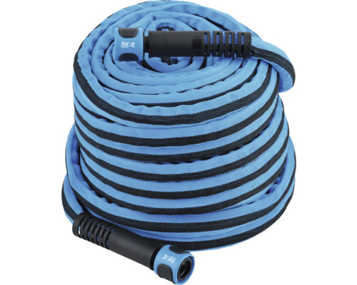 Gartenschlauch mit Textilummantelung, aufgerollt