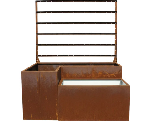 Hochbeet mit Rankgitter aus Metall