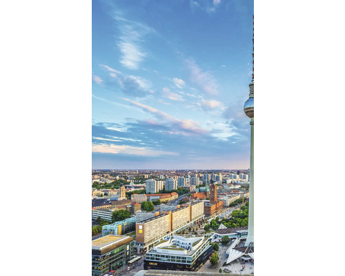 Duschrückwand SCHULTE DecoDesign Fernsehturm Fredersdorf links 255 x 150 cm D190152523 8152 Luftaufnahme von Berlin mit dem Berliner Fernsehturm bei Tageslicht