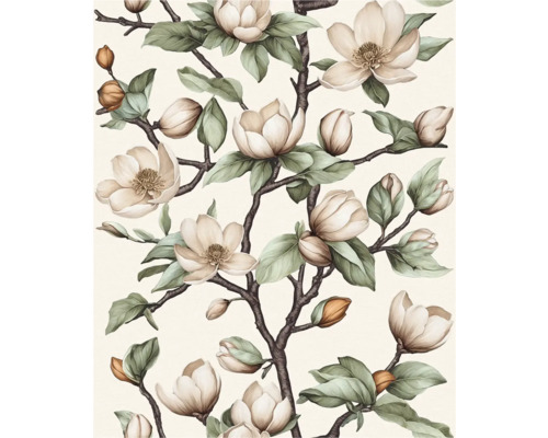 Magnolienblüten-Tapete mit floralem Muster