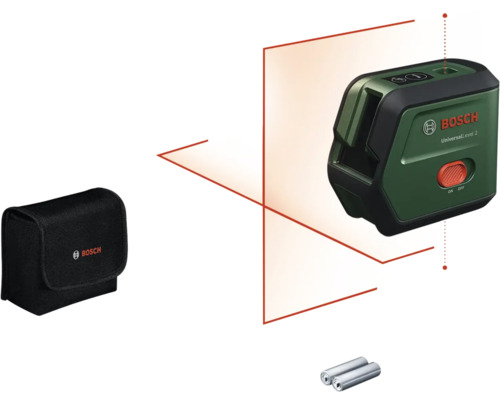 Kreuzlinienlaser Bosch Universallevel 2 Bosch UniversalLevel 2 Kreuzlinienlaser mit Tasche und Batterien