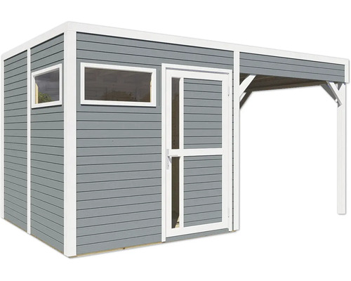 Gartenhaus mit Tür, Fenster und Vordach