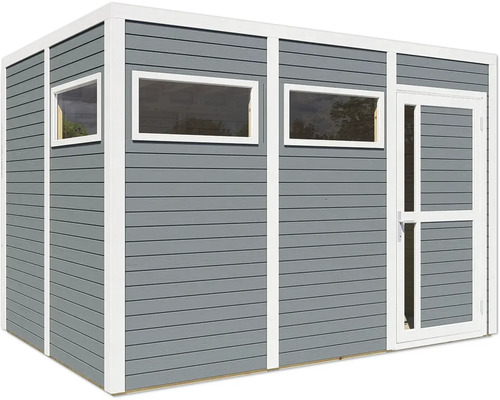 Gartenhaus aus Holz mit Tür und Fenstern