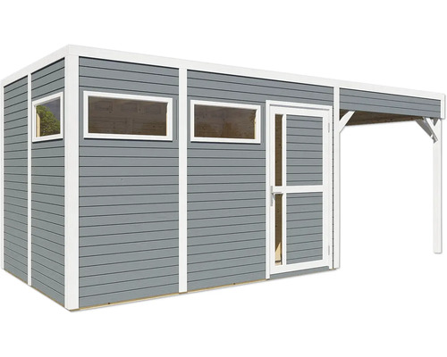 Gartenhaus aus Holz mit Fenster und Vordach