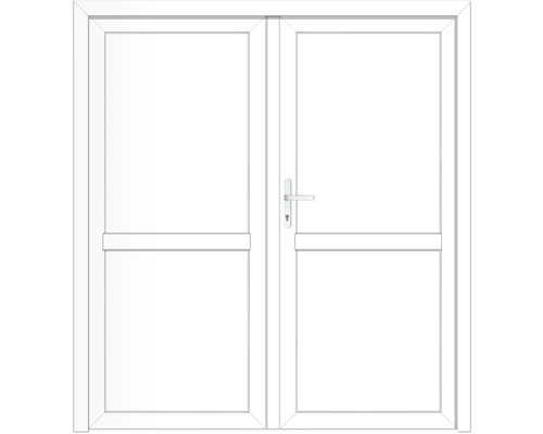 Weiße Doppeltür mit Türgriff