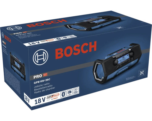 Bosch GPB18V-3SC Baustellenradio in Produktverpackung